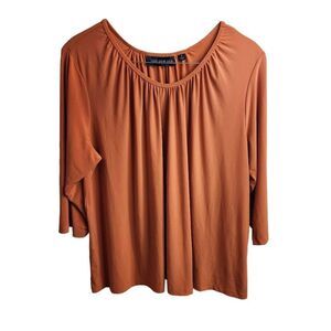 Susan Graver Style Pumpkin Spice Orange Top Size 3x